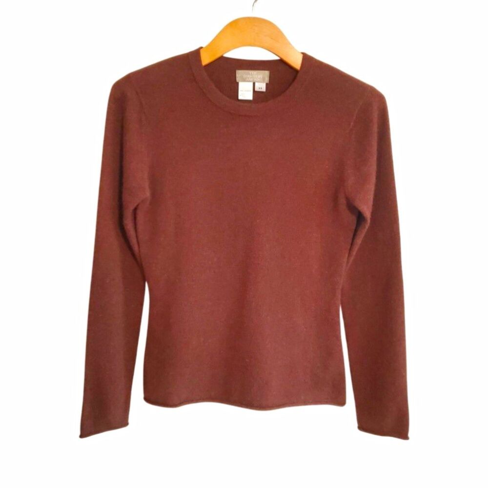 The Territory Ahead Brown 100% Cashmere Crewneck Sweater Minimal Quiet Luxury XS